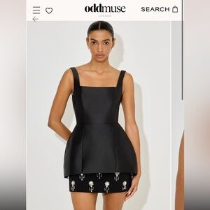 Odd Muse Black Peplum Top